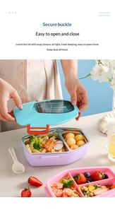 Lonchera Portátil de Doble Capa Sellada al Vacío, Diseño a Prueba de Fugas, Apta para Microondas, Contenedor de Alimentos para Niños con Cubiertos - Product Image 6