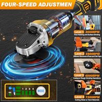 Meuleuse d'angle sans fil électrique portable MARS MS-405 125 mm, moteur sans balais, batterie 21 V 4,0 Ah, 7200 tr/min, qualité industrielle, déclencheur, pour bricolage