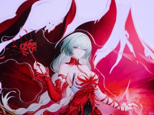 Expositor de Acrílico OEM/ODM Wuthering Waves Phrolova 20cm, Diseño Aura Roja Flameante, Decoración de Escritorio para Fans del Anime - Product Image 2