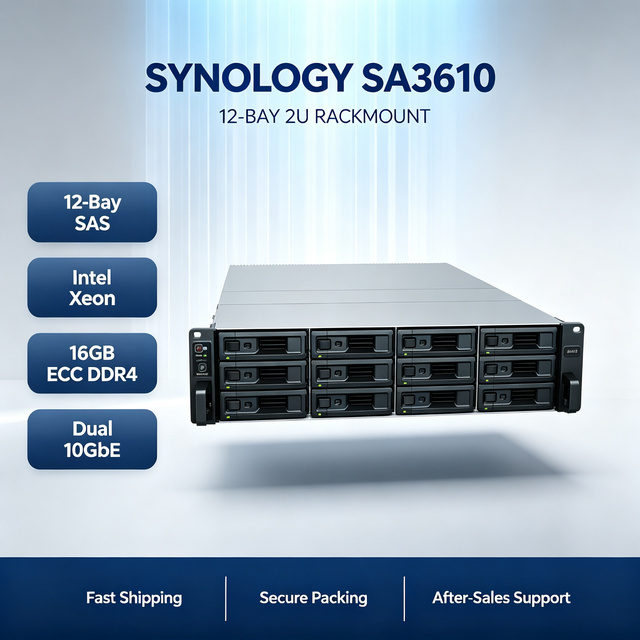 SA3610 12 Bay 2U Rackmount NAS Server Xeon D-1567 12 Core 24 Threads Dual 10GbE Enterprise Unified Storage