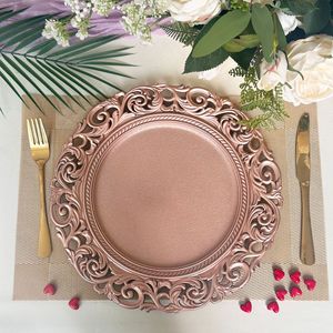 <span class=keywords><strong>Assiette</strong></span> de présentation de luxe de 13 pouces, couleur personnalisée, pour la décoration de table principale de mariage et d'hôtel, fêtes de Noël et style rétro européen - Product Image 5