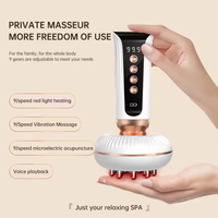 Mikrostrom-Körper massage gerät Gua Sha Elektrische Meridian bürste mit beheizter Vibration Rotlicht therapie Körper abnehmen Anti-Cellulite
