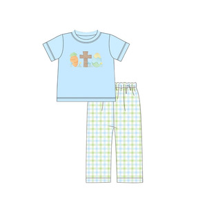 Set di Abbigliamento per Bambine con Stampa Coniglietto Pasquale, T-shirt e Leggings, Coordinato Sorella, Nuovi Completi per Bambini all'Ingrosso - Product Image 2