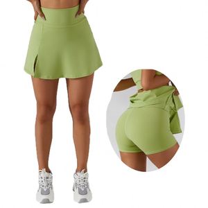 2 en 1 falda de tenis con abertura lateral Slim Fit bolsillos falda de Golf pantalones ropa de tenis para mujeres <span class=keywords><strong>Culottes</strong></span> - Product Image 2