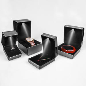 PU Leather Luxury Jewelry Packaging <b>Box</b> LED Light Square Custom Logo <b>Gift</b> <b>Box</b> for Necklace Earrings Bracelet Watch - Product Image 3