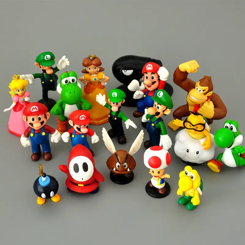 18 pcs a set OEM customize Hot Games Toys for boy Mario toys Mario figure