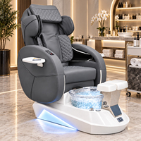 Fauteuil de pédicure JOXIN pour salon de manucure, avec 7 couleurs LED, bain à remous, massage des mains et du dos, réglage électrique du siège, fauteuil de spa pour les pieds de luxe