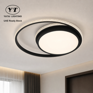 Plafonnier LED moderne pour salon et chambre, télécommande, trois couleurs, intensité variable, surface en acrylique, 120W - Product Image 1
