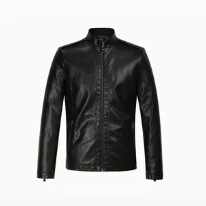 थोक उच्च गुणवत्ता फैशनेबल पुरुषों की पु चमड़े प्लस आकार जैकेट कोट