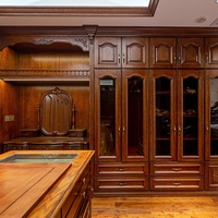 Meubles de placard d'entrée en bois massif de chêne rouge américain, bois brut, personnalisation pour toute la maison de villa