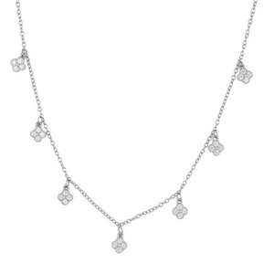 Kisvi S925 <span class=keywords><strong>collana</strong></span> di zirconi in oro placcato <span class=keywords><strong>quadrifoglio</strong></span> in <span class=keywords><strong>argento</strong></span> sterling - Product Image 5