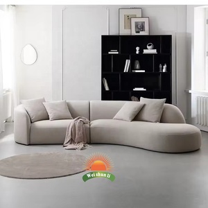 Blanc Moderne Modernos Minimaliste Sectionnel Wohnzimm Mobels Couches Boucle Incurvé Salon Canapé Modulaire Pour La Maison De Luxe - Product Image 1