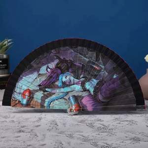 Abanico de Mano de Madera Tallado, Ecológico, con Forro de Bambú, Diseño de Pirámide, Hecho a Mano, Personalizado, Regalo de Decoración para el Hogar y Bodas - Product Image 4