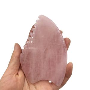 Rodillo facial de cuarzo rosa natural al por mayor y conjunto de herramientas de masaje Gua Sha para aplicación facial con caja - Product Image 3