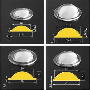 아크릴 <span class=keywords><strong>COB</strong></span> 램프 렌즈 <span class=keywords><strong>LED</strong></span> 손전등 램프 평면 볼록 렌즈 (직경: 10.5-66mm) 제조업체 - Product Image 4