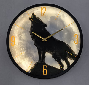 Reloj de Pared de Diseño de <span class=keywords><strong>Hierro</strong></span> de Lujo Art Deco Minimalista Moderno de 45 CM con Luz Nocturna LED para Decoración del Hogar, Dropshipping DDP - Product Image 1