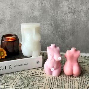 Molde de vela de silicona para fabricación de velas, Torso de doble cinta Rosa curvada <span class=keywords><strong>desnuda</strong></span> en 3d para mujer, cuerpo bonito para hombre - Product Image 6