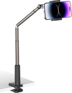 Phone Holder for Desk and Bed Overhead Phone Mount Gooseneck Phone Stand Flexible 360 Lazy Long Arm <b>Clamp</b> Clip for <b>Table</b> - Product Image 1