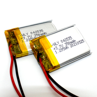 Petite batterie lithium-ion personnalisée en usine, 402535, 3.7v, 350mah, batteries lithium-ion polymère pour écouteurs GPS