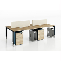 Table de travail modulaire extensible en bois durable pour 4 à 8 personnes avec armoire de rangement, pour hôpital, hôtel, bureau, poste de travail ouvert