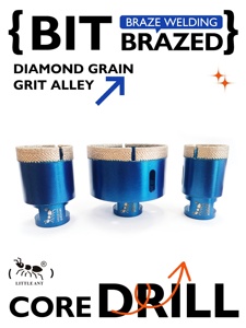 Punta da trapano con anima da vicolo con formica brasata a grana diamantata con foro profondo lavello - Product Image 6