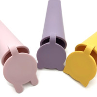 Paquete de 3 moldes de silicona para paletas de hielo, molde para hacer helados con tapas adorables adjuntas, juego de paletas de tubo de congelador hecho a mano saludable