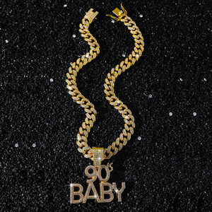 Yeni kişiselleştirilmiş hip hop tarzı İngilizce harf 90 <span class=keywords><strong>BABY</strong></span> kolye hip hop yaratıcı kolye - Product Image 4