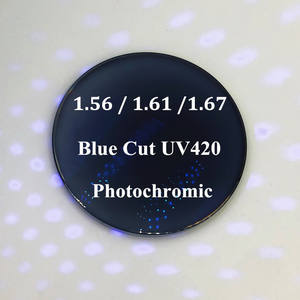 첸위안 중국 공장 1.56 광변색 사진 회색 안티 블루 라이트 UV420 차단 HMC 코팅 CE 인증 플라스틱 렌즈 - Product Image 4