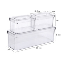 Ensemble de sept boîtes de conservation carrées transparentes pour fruits et légumes, empilables, pour réfrigérateur, pour l'exportation