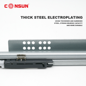 Consun Full Extension Under Mount Kitchen Sliding <strong>Rail</strong> Telescopic Channel Undermount Drawers Concealed Soft Close Drawer Slide - Product Image 6