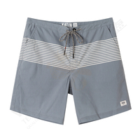Short de plage d'été personnalisé grande taille 100% maillot de bain à rayures en polyester pour hommes pantalons