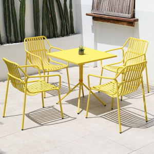 Sang Trọng Đồ Nội Thất Sân Vườn Dây Dệt Bảng Thiết Lập Ngoài Trời <span class=keywords><strong>Bistro</strong></span> <span class=keywords><strong>Bar</strong></span> Nhôm Bảng Và Ghế Thiết Lập Cho Cà Phê Cửa Hàng - Product Image 1