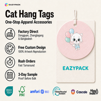 Étiquettes personnalisées découpées à la forme de chat, étiquettes rondes à suspendre, cartes d'étiquettes circulaires, étiquettes pastel pour boutiques de vêtements pour bébés, directement de l'usine