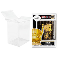 Boîte en plastique transparente en PET recyclé écologique en gros pour étui de protection, boîte personnalisée avec gaufrage pour figurines de jouets et artisanat