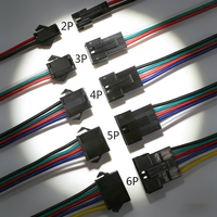 Connecteur à sertir JST SM 3 broches mâle/femelle pour câble électrique d'ordinateur/moto avec conducteur en cuivre étamé pour éclairage LED