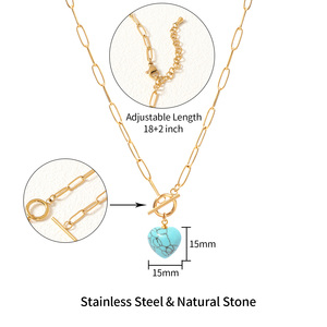 Collier Pendentif Unisexe en Pierre Naturelle, Acier Inoxydable Plaqué Or/Argent, Personnalisable OEM/ODM, Tendance, avec Pierre Précieuse d'Agate – En Stock - Product Image 1