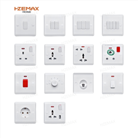 Interruptor de Seguridad Eléctrico de 220v, Panel de Interruptores con Clavija Circular, Estándar del Reino Unido, Interruptor de Pared a Prueba de Agua