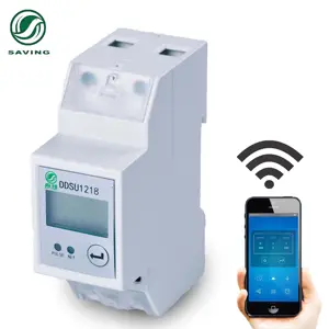 Medidor de electricidad inteligente monofásico OEM/ODM 5 (60), de 35MM de carril Din medidor de energía, WIFI con módulo NB/Lora