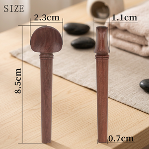 Chevilles d'accordage en bois massif pour Oud noir, Chevilles d'accordage en acajou pour Oud, Ensemble de 12 chevilles d'accordage en bois massif pour Oud - Product Image 3