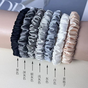 All'ingrosso di lusso 100% 6A di seta di gelso elastici per capelli Scrunchy 22 Momme di seta lucida 1cm per capelli elastici per ragazze - Product Image 5