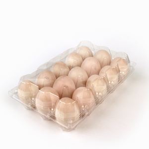 Wholesale 15 Holes Cheap Clamshell Transparent Plastic Egg Tray Container PET Disposable Egg Tray Packaging
