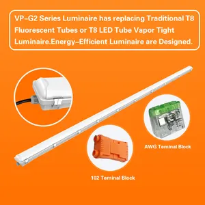 AC120V-277V/347V PC-Material Einstellbare 8FT IP66 T8 LED wasserdichte Beleuchtung Tri proof Workshop Garage Light