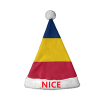 Chapeau de Noël personnalisé au design canadien, bonnet de Noël en polaire avec pompon blanc, couvre-chef festif pour les fêtes et la décoration de bar