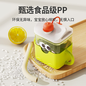 Gobelet à paille pour bébé, 300ml, en matériau PP de qualité alimentaire, pour enfants de 1 à 2 ans, avec poignée, conception anti-chute - Product Image 1