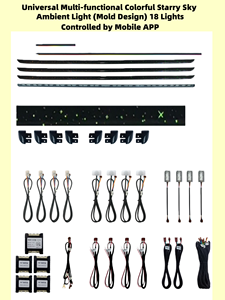 <span class=keywords><strong>Prix</strong></span> avantageux, lumière d'ambiance universelle multifonctionnelle colorée <span class=keywords><strong>ciel</strong></span> <span class=keywords><strong>étoilé</strong></span> (design moulé), 18 lumières, découpe libre - Product Image 2