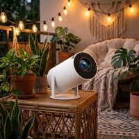 Proyector Portátil para Exteriores HY300PRO, Decodificación de Video 4K, BT, WiFi de Doble Banda, Transmisión Inalámbrica, Mini Proyector LED para Viajes y Campamentos