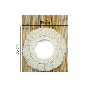 Espejo de macramé DE ARTE redondo de lujo moderno superventas para dormitorio y baño decorativo colgar en la pared suministros indios para bodas - Product Image 1