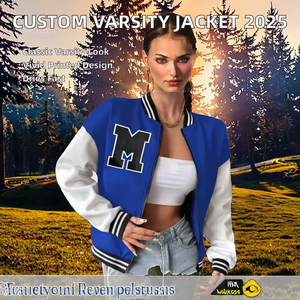 2026 New High Quality Custom Made Women's Polyester Crystal Varsity Jacket Bright Sleeves Letterman Baseball Autumn/Spring - Product Image 2