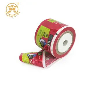 Customized Frozen Food Packaging White Poly Plastic Film Roll Heat Seal Printed Yoghurt Tube Ice Cream Packing Film Rolls Stock