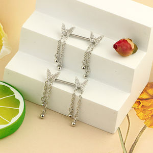 <span class=keywords><strong>Piercing</strong></span> all'ingrosso in acciaio inossidabile a forma di <span class=keywords><strong>farfalla</strong></span>, anelli per <span class=keywords><strong>ombelico</strong></span>, <span class=keywords><strong>piercing</strong></span> per capezzolo, barbell industriali, orecchini per cartilagine, <span class=keywords><strong>piercing</strong></span> per trago - Product Image 6